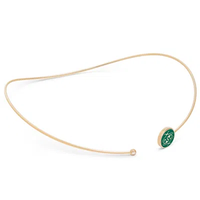 Intisars Me Oh Me New Dark Green Astounding 18k Rose Gold Diamond Choker