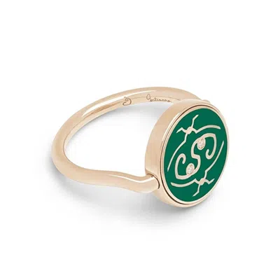 Intisars Me Oh Me New Dark Green Astounding 18k Rose Gold Diamond Ring