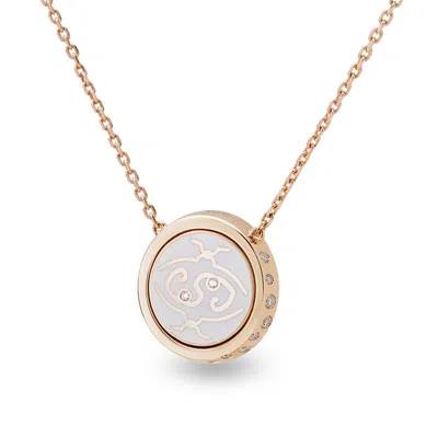 Intisars Me Oh Me Sparkly White 18k Rose Gold Diamond Necklace