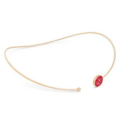 Intisars Me Oh Me Orange Courageous 18k Rose Gold Diamond Choker