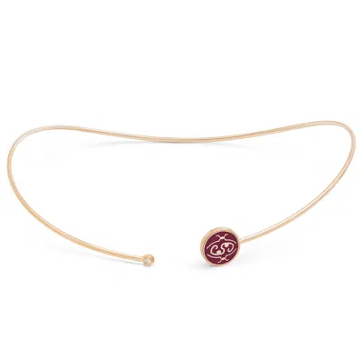 Intisars Me Oh Me Bordeaux Exquiste 18k Rose Gold Diamond Choker