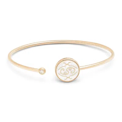 Intisars Me Oh Me Pearly Off-white Luminous 18k Rose Gold Diamond Bracelet