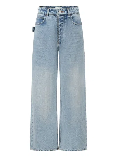 Into The East 轻水洗阔腿牛仔裤 In 蓝色