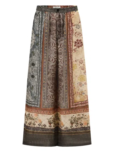 Into The East Abstract-pattern Trousers In 褐色