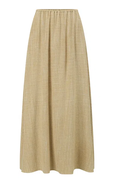 Into The East A-line Silk Maxi Skirt In Multi