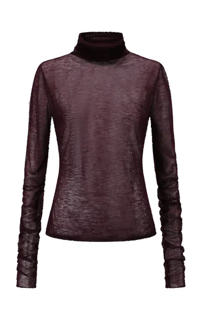 Into The East Amethyst Turtleneck Wool Top In Purple