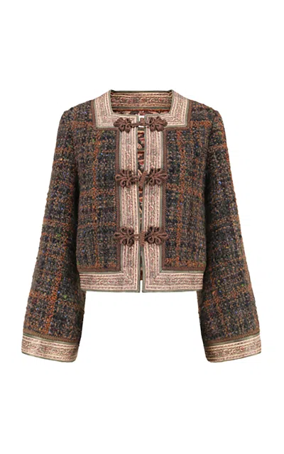 Into The East Boxy Tweed Wool-blend Jacket In Brown