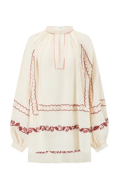 Into The East Embroidered Top In White