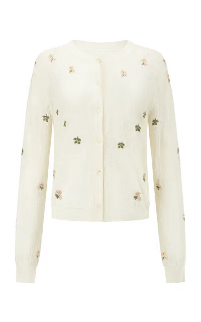 Into The East Floral Embroidered Knit Top
