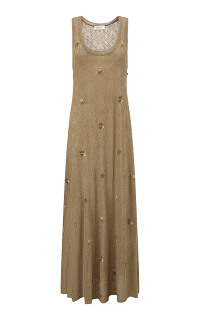 Into The East Floral Embroidered Knit Vest Dress