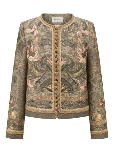 Into The East Floral-pattern Jacket In Green