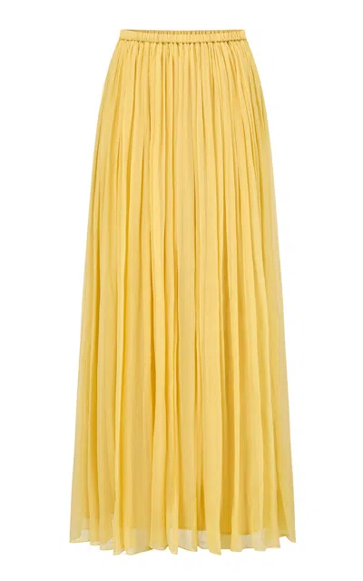 Into The East Gardenia Gathered Silk Maxi Skirt In Multi