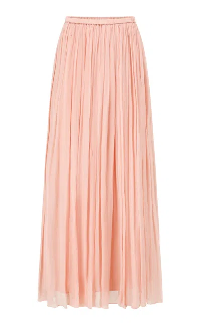 Into The East Gathered Silk Maxi Skirt In Transparent
