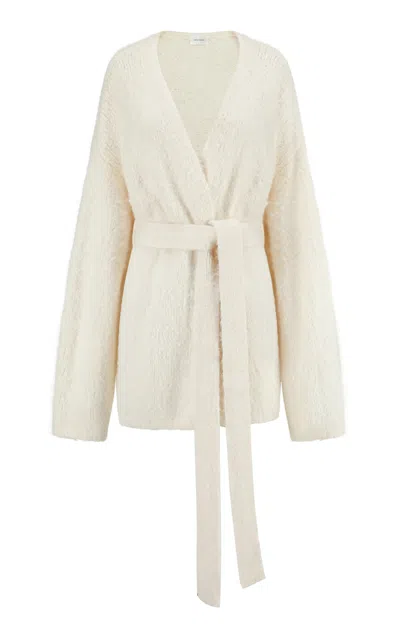 Into The East Knitted Silk Cardigan In White