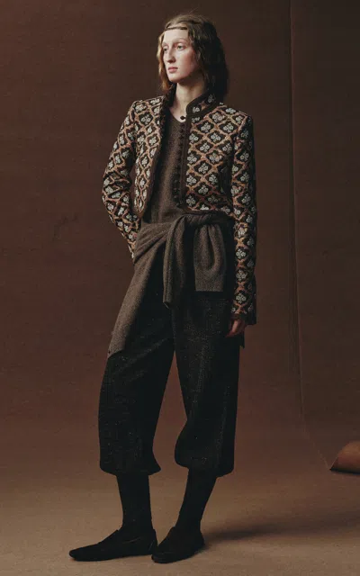 Into The East Knitted Wide-leg Pants In Brown