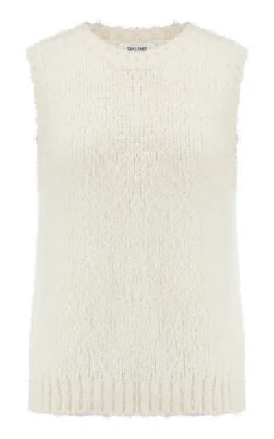 Into The East Knnited Silk Top In White