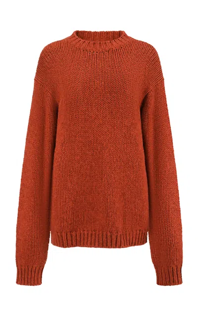 Into The East Loose Wool-blend Sweater In Orange
