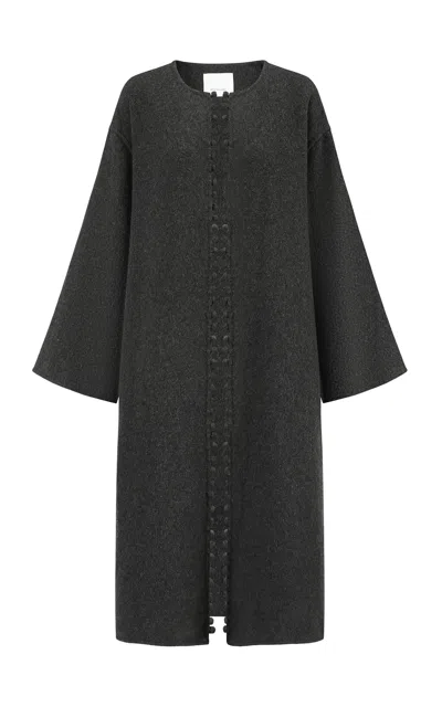 Into The East Oversized Cashmere Coat In Black