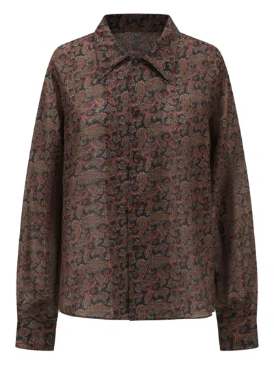 Into The East Paisley Print Long-sleeve Shirt In Black