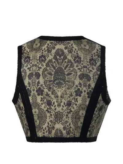 Into The East Palmett Damask-pattern Braided-trim Jacket In Multi