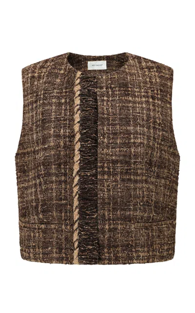 Into The East Plaid Tweed Handcrafted Edge Cotton Vest In Stripe