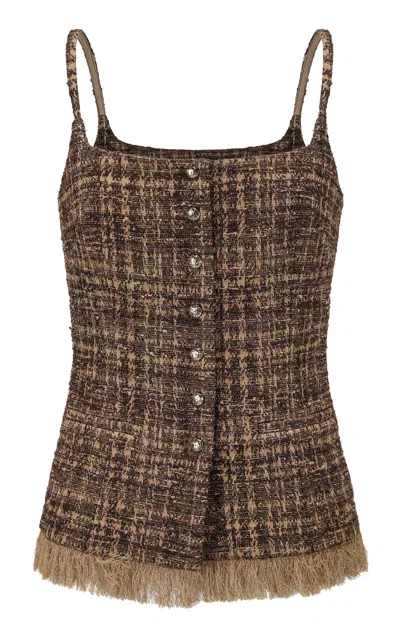 Into The East Plaid Tweed Slip Vest In Stripe