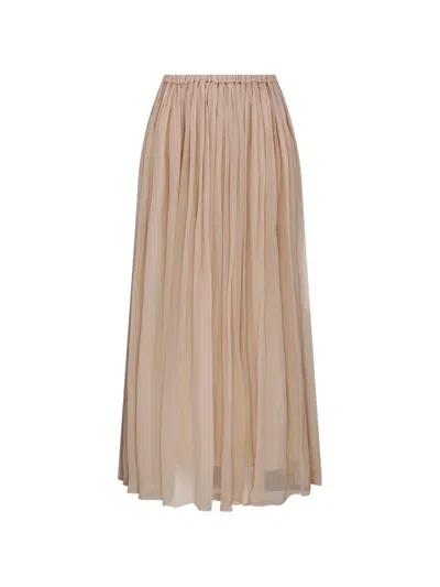 Into The East Pleated Maxi Skirt In Brown