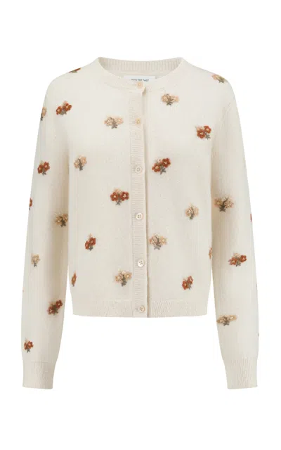 Into The East Sonneratia Embroidered Wool Cardigan In Neutral