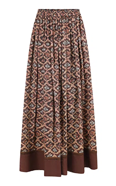 Into The East Sonneratia Pleated Maxi Skirt In Multi