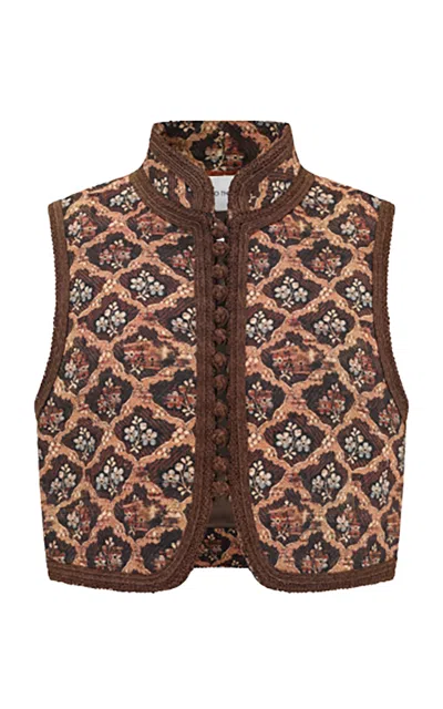 Into The East Sonneratia Silk-blend Vest In Brown
