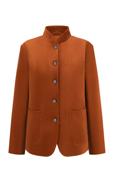 Into The East Stand-collar Cotton Jacket In Brown