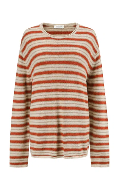 Into The East Striped Crewneck Sweater In Neutral
