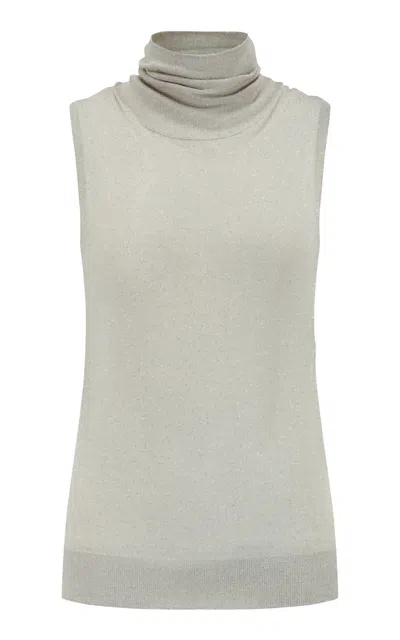 Into The East Turtleneck Knitted Silk Top In Multi