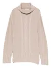 Intrecci Cable-knit Roll-neck Sweater In Neutral