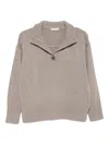 Intrecci Knitted Polo Top In Neutral