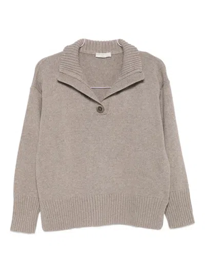 Intrecci Knitted Polo Top In Neutral