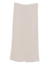 Intrecci Rear-slit Midi Skirt In Neutral
