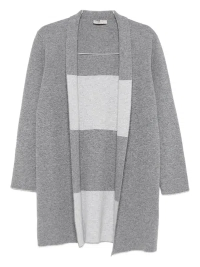 Intrecci Stripe-detail Cardigan In Gray