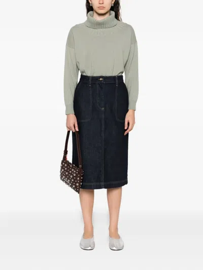 Intrecci Turtleneck Sweater In Green