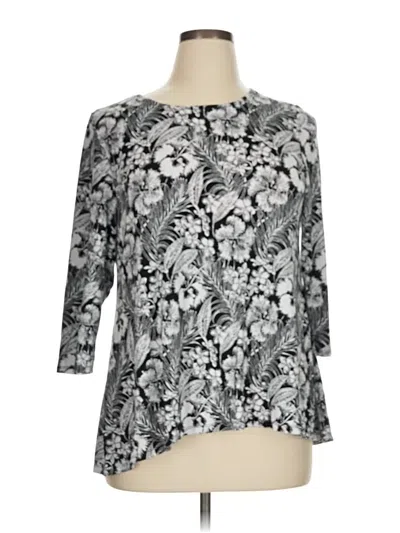 Pre-owned Intro 3/4 Sleeve Blouse In Black