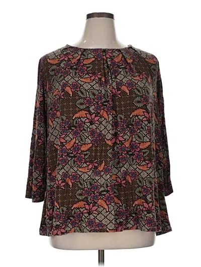 Pre-owned Intro 3/4 Sleeve Blouse In Black