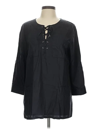 Pre-owned Intro 3/4 Sleeve Blouse In Black