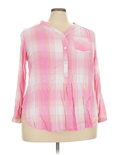Pre-owned Intro 3/4 Sleeve Blouse In Pink