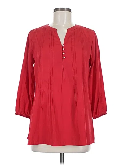 Pre-owned Intro 3/4 Sleeve Blouse In Red