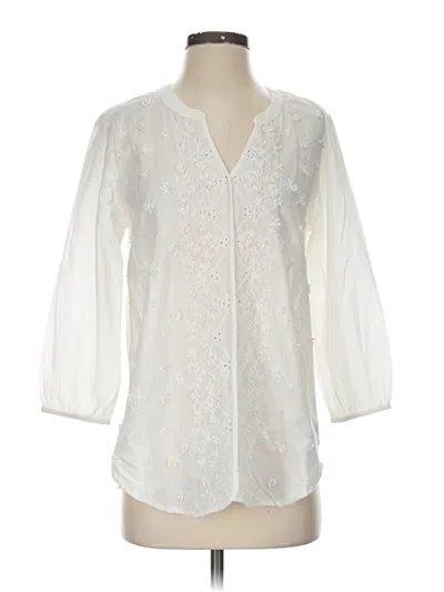 Pre-owned Intro 3/4 Sleeve Blouse In White