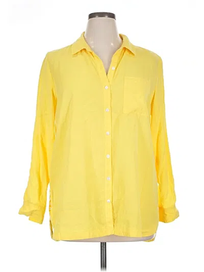Pre-owned Intro 3/4 Sleeve Button Down Shirt In Yellow