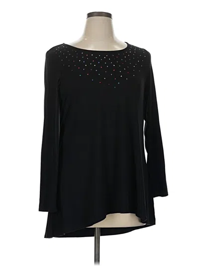 Pre-owned Intro 3/4 Sleeve Top Black Boatneck Tops