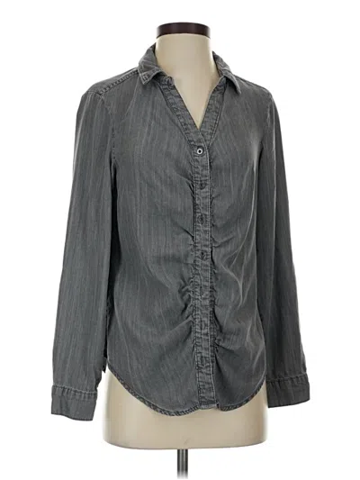Pre-owned Intro Long Sleeve Blouse In Gray