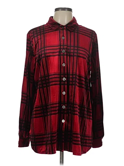 Pre-owned Intro Long Sleeve Blouse In Red