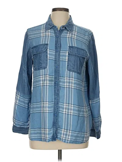 Pre-owned Intro Long Sleeve Button Down Shirt In Blue